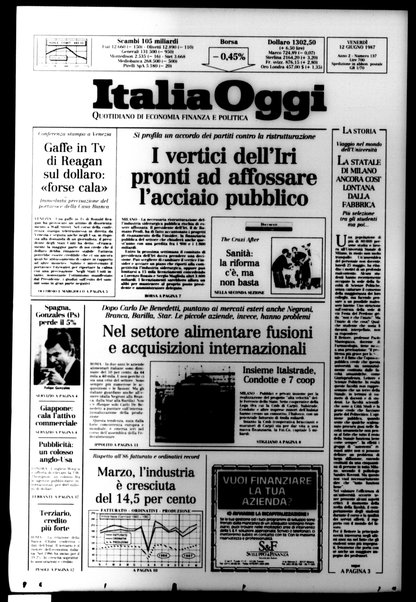 Italia oggi : quotidiano di economia finanza e politica